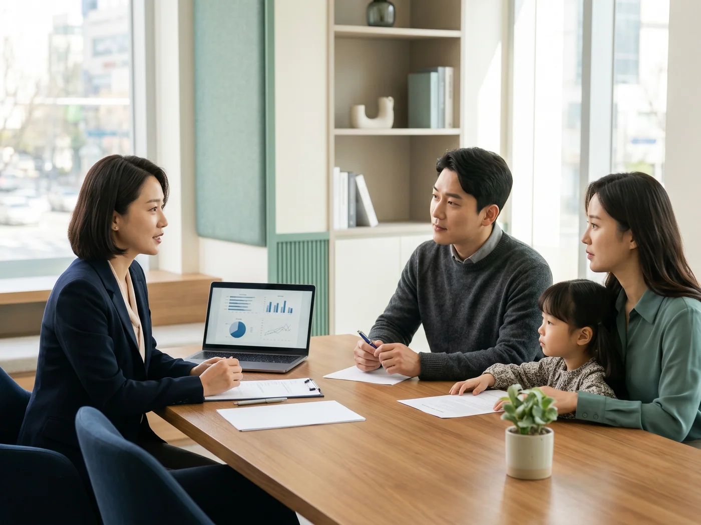 가족이 함께 모여 일상을 보내는 따뜻한 장면