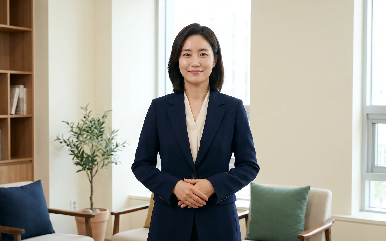 차분한 상담실에서 보험 증권을 함께 살피는 모습